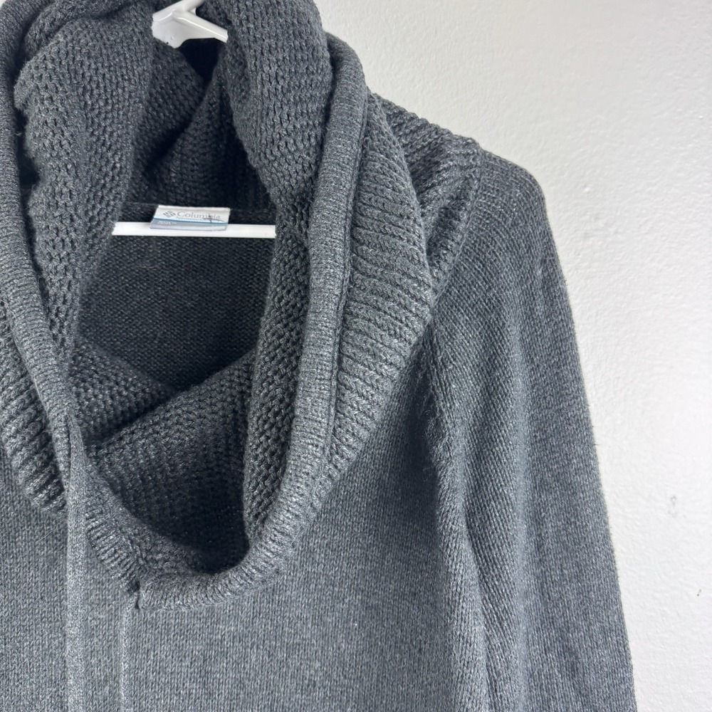 COLUMBIA Womens knit pullover drawstring cowl neck gray sweater -‎ XL